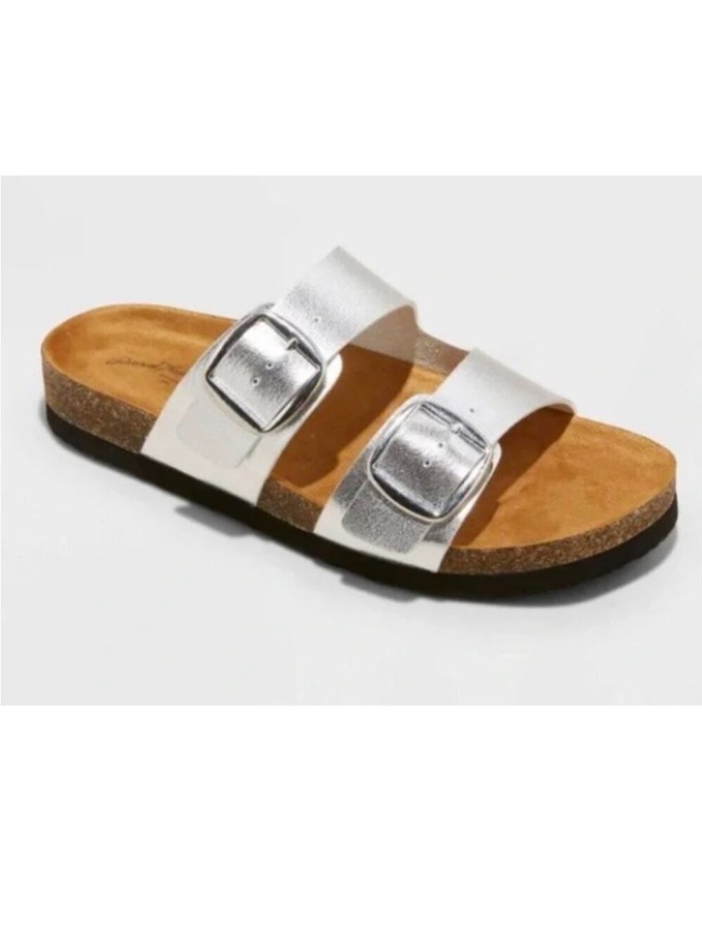 Universal Thread Metallic Silver Slide Sandal